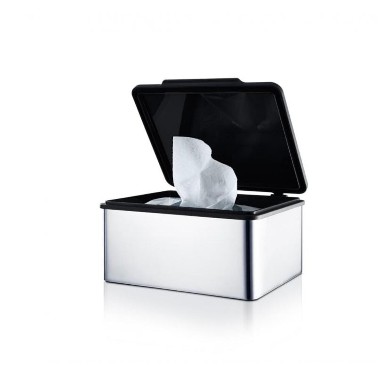 Pojemnik na nawilżane chusteczki MENOTO - stal połysk, 7,5x15x13 cm