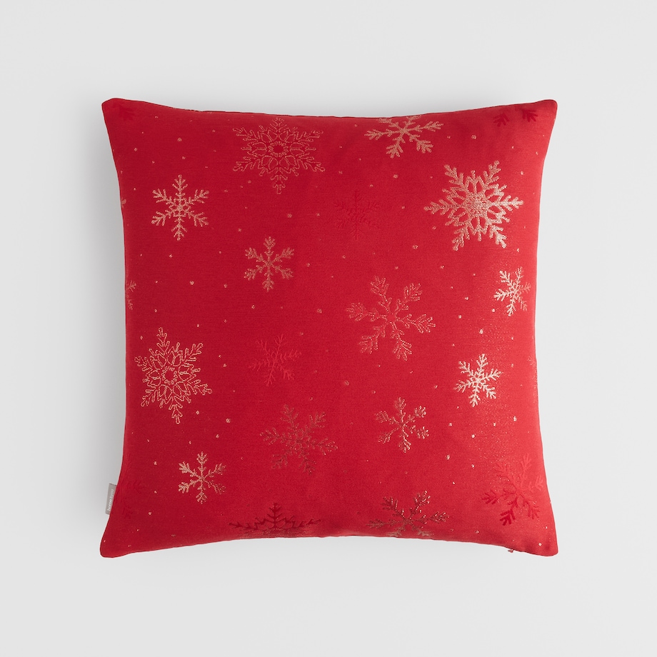 Poszewka Żakardowa Preciosita 45x45 cm z motywem śnieżynki