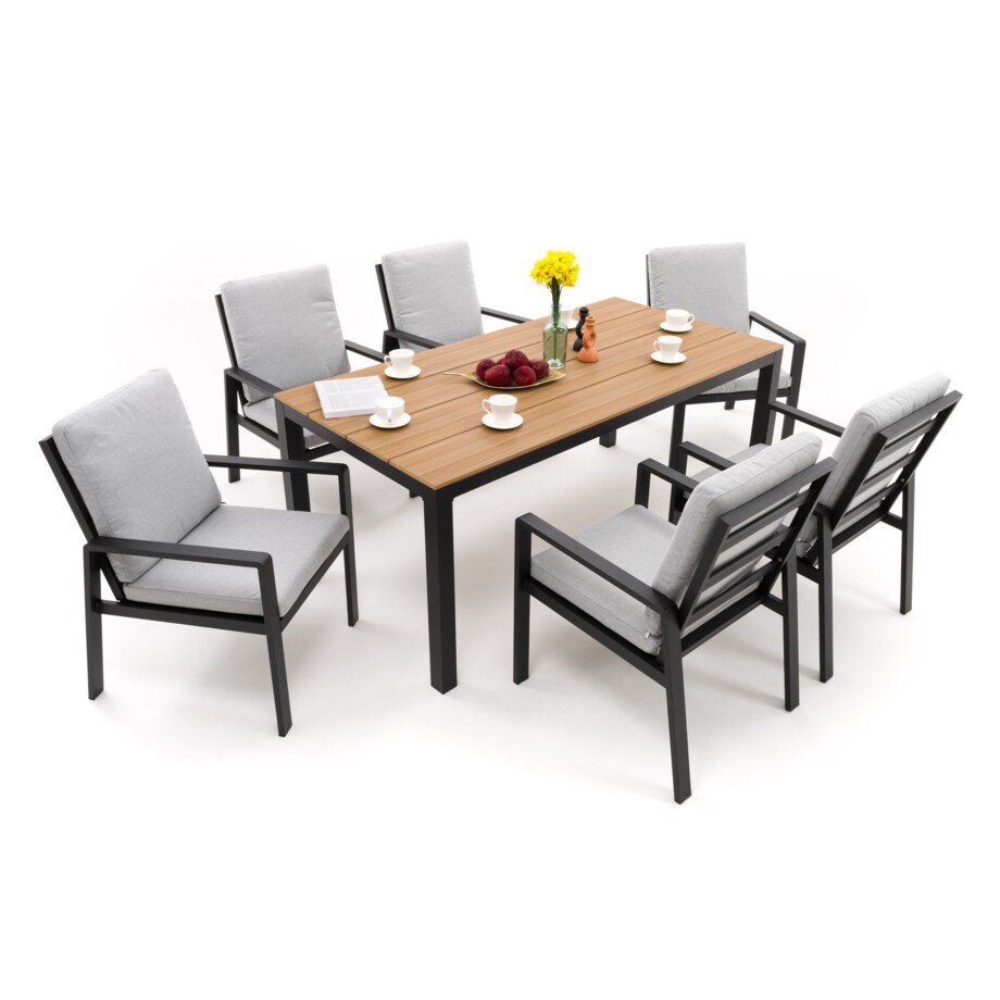 Zestaw mebli ogrodowych aluminiowe nowoczesne ATOL grafitowo szare