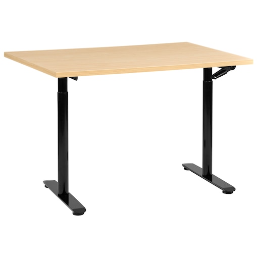 Biurko regulowane manualnie DESTINAS Czarny/ jasny brąz 120 cm 72 cm