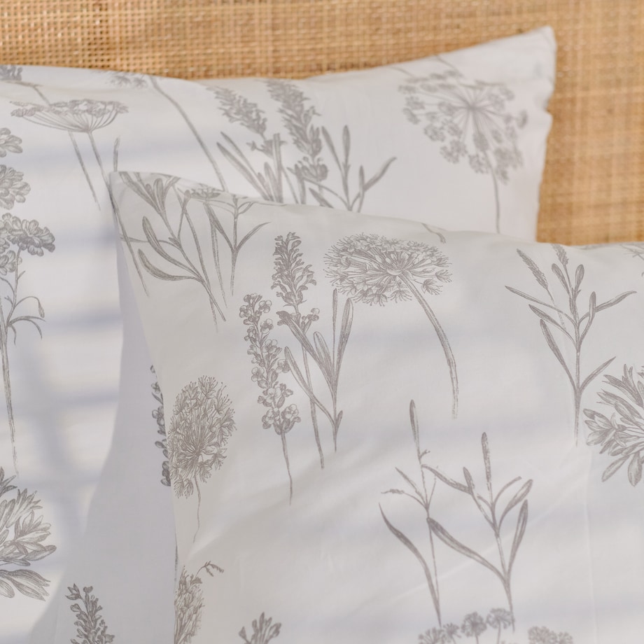 Pościel z bawełny satynowej Isoso 200x220 cm z motywem roślinnym