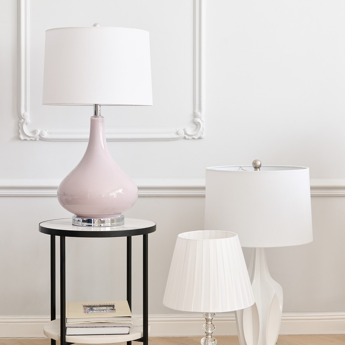 Lampa Stołowa Ze Szklaną Podstawą Edna