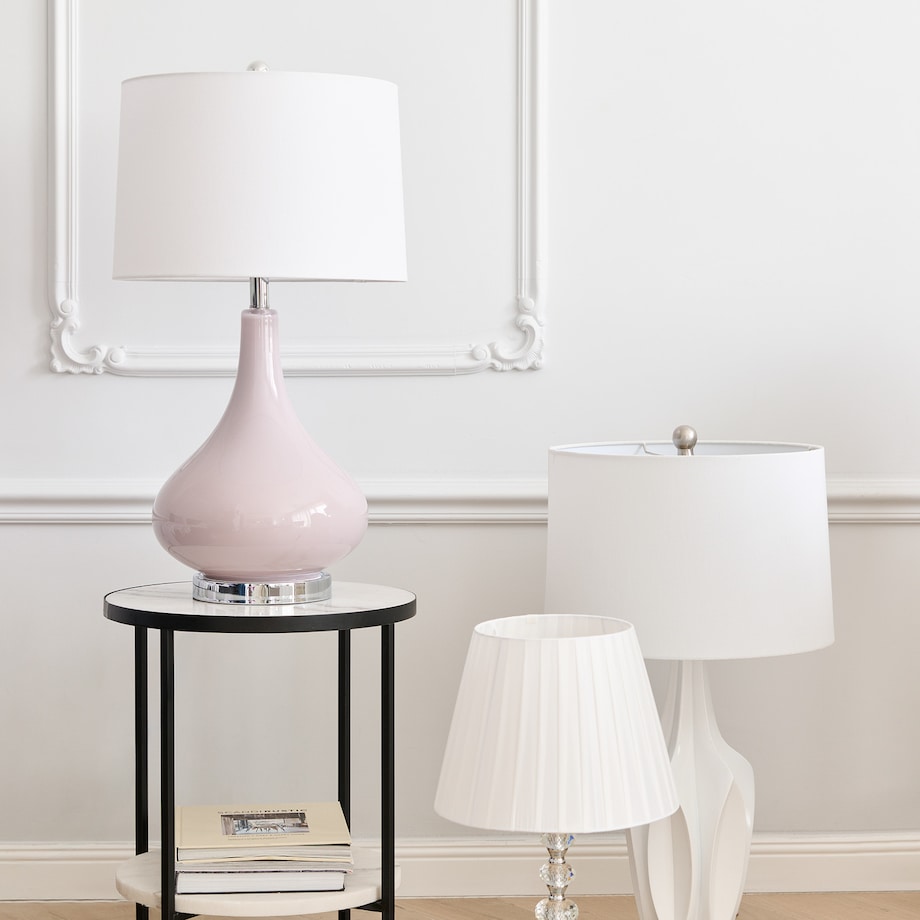 Lampa Stołowa Ze Szklaną Podstawą Edna