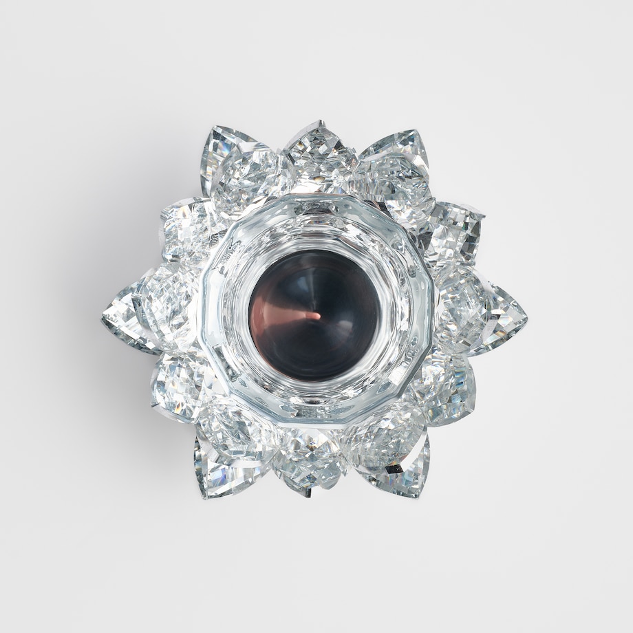 Świecznik Cristal shine small z motywem kwiatowym