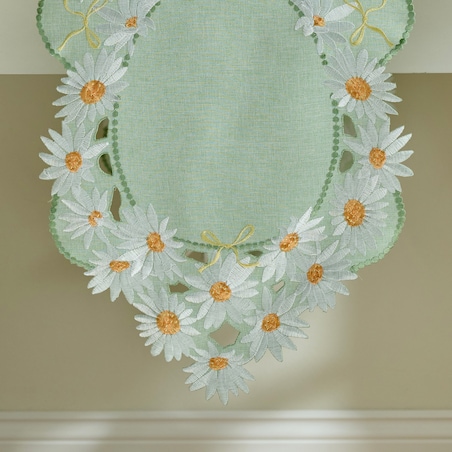 Bieżnik Haftowany Mintsy 35x174 cm z motywem kwiatowym