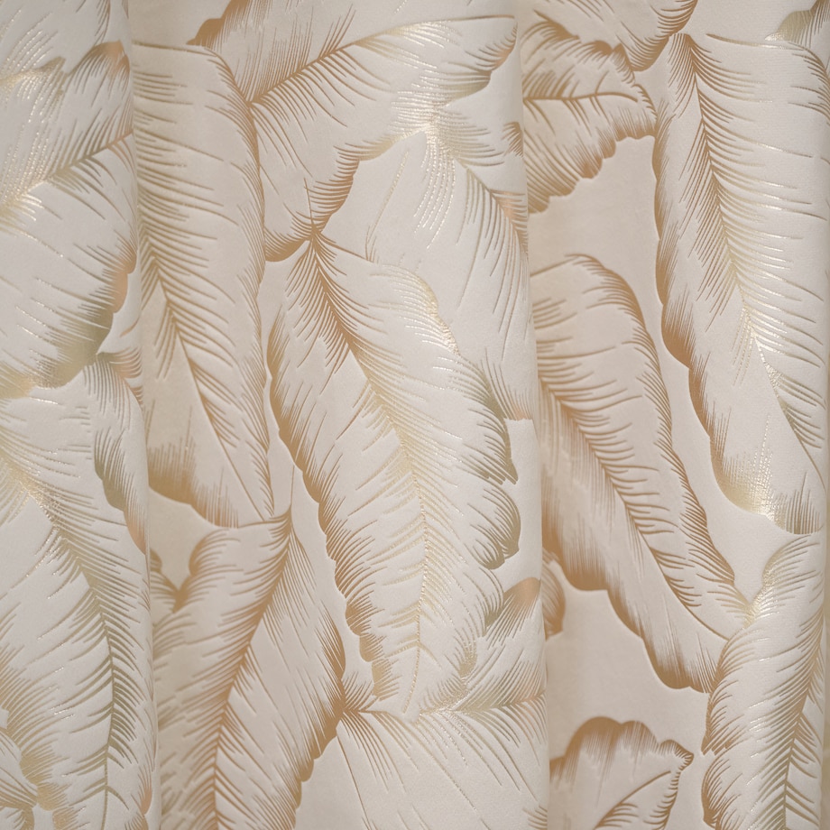 Zasłona Welwetowa Foglare 140x280 cm z motywem liściastym