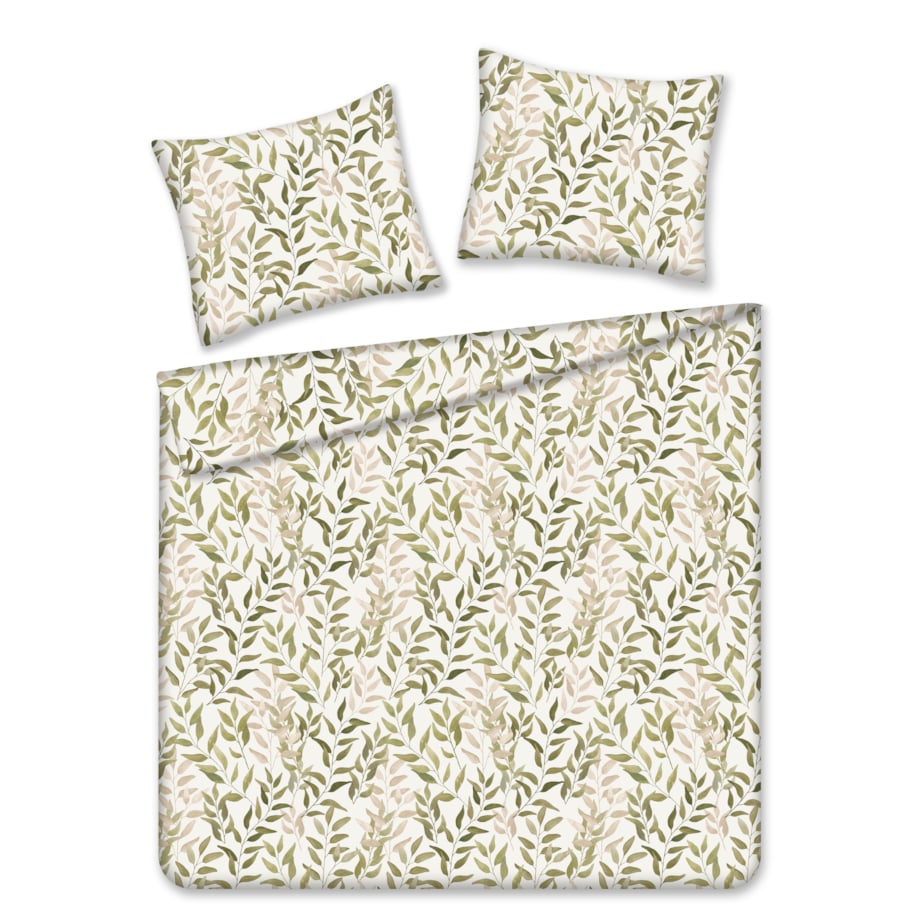 Pościel Bawełniana Kalivia 160x200 cm z motywem liściastym