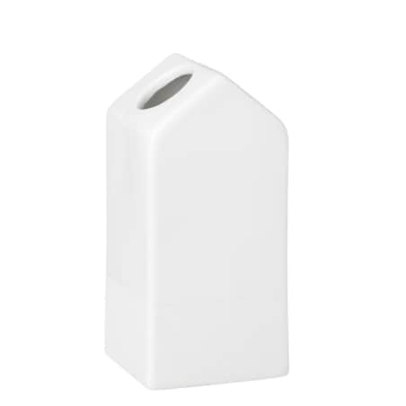 Zestaw 4 wazoników, domki białe, Porcelana