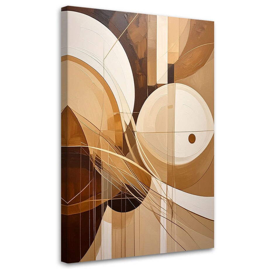 Obraz do salonu sypialni kuchni, Abstrakcyjne kształty w odcieniach brązu