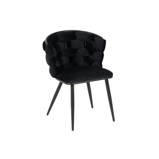 KRZESŁO CZARNE PLECIONE OPARCIE DO SALONU JADALNI KUCHNI TAPICEROWANE WELUR