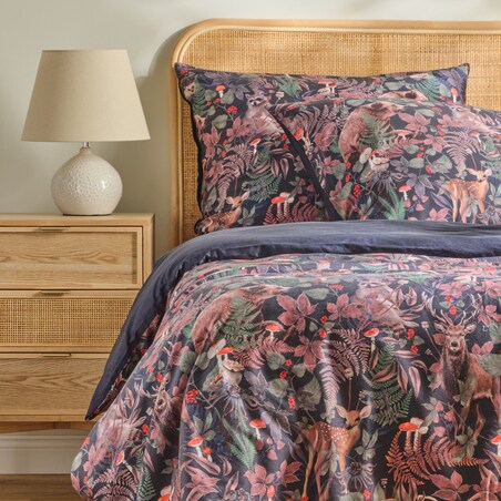 Pościel z bawełny satynowej Wildes 200x220 cm z motywem zwierząt leśnych