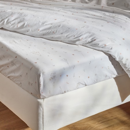 Prześcieradło bawełniane z gumką Dorana 180x200 cm z motywem kwiatowym