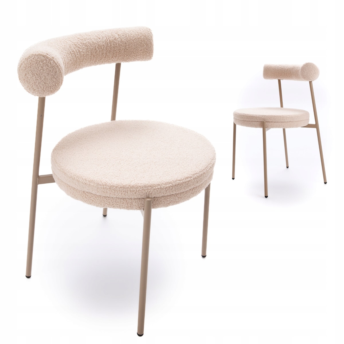 ZESTAW 2 SZTUK Krzesła VELO TEDDY Tapicerowane Nowoczesne Jadalnia