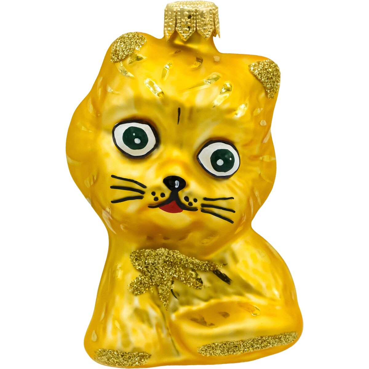 Bombka choinkowa: Uroczy kotek: żółty