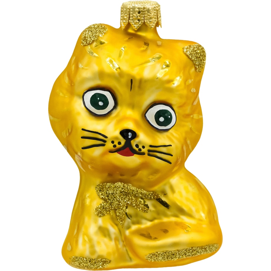 Bombka choinkowa: Uroczy kotek: żółty