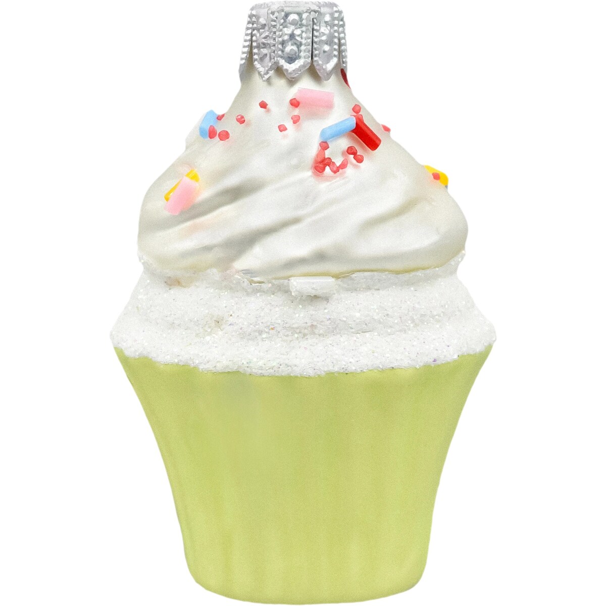 Bombka choinkowa: Muffinek z kremem i posypką: zielony