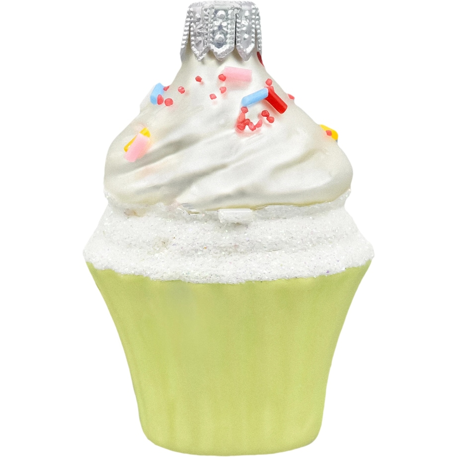 Bombka choinkowa: Muffinek z kremem i posypką: zielony