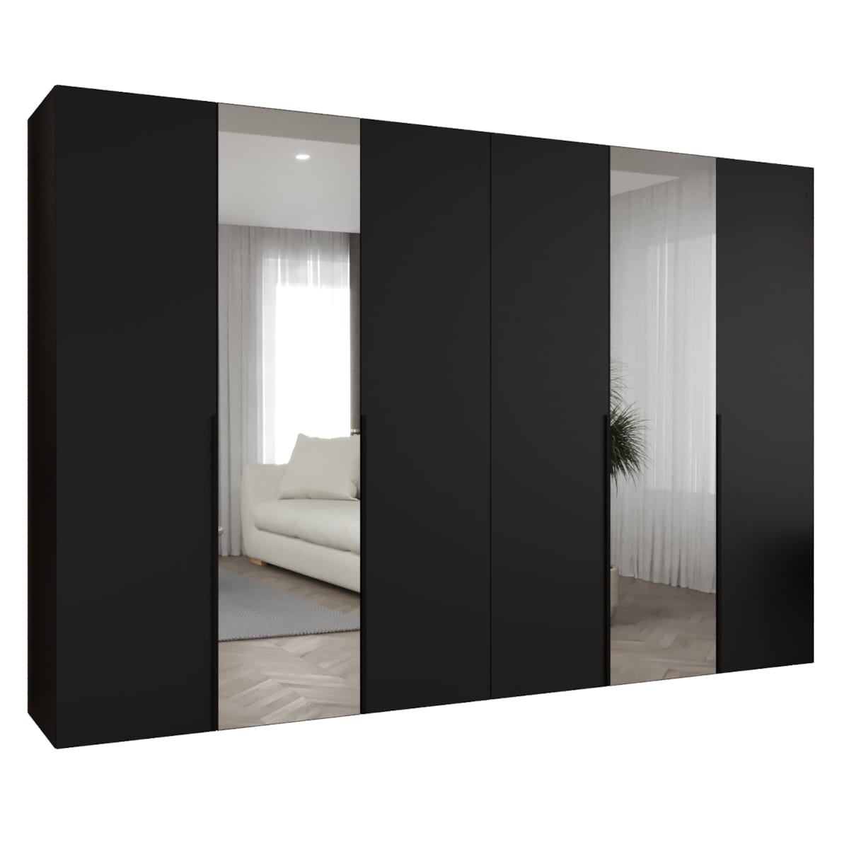 Szafa uchylna otwierana ALICANTE 2 300 wys. 202 cm Czarny + u. Czarny