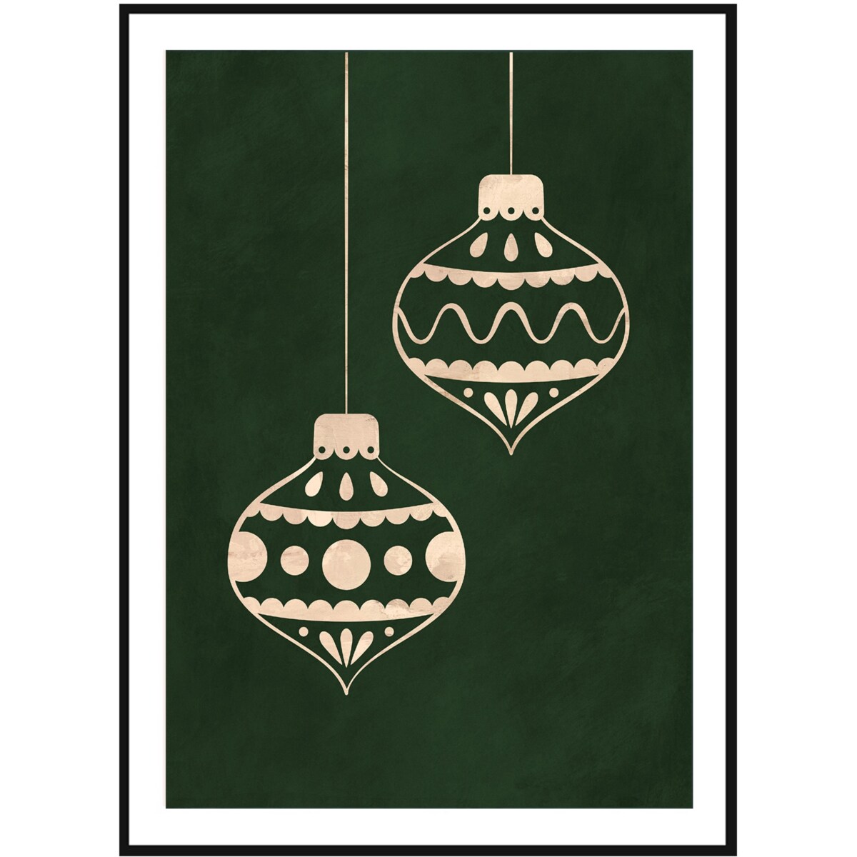 Poster Story, Plakat, Obraz - Beżowe Bombki, wymiary 21 x 30 cm