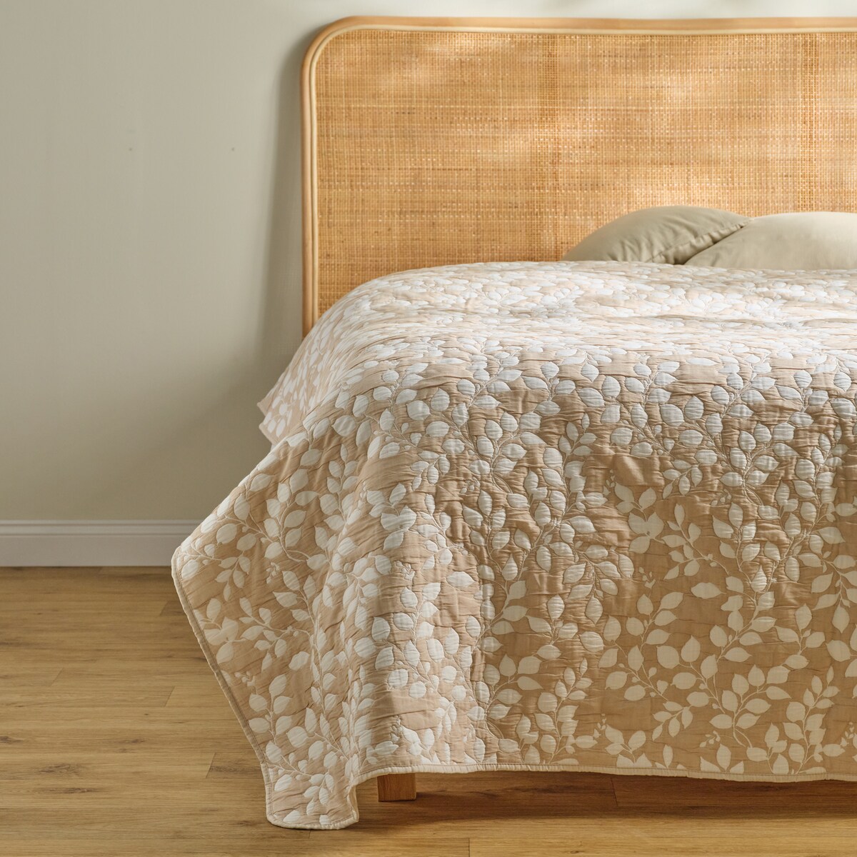 Narzuta Z Bawełną Blaterra 200x220 cm z motywem liści