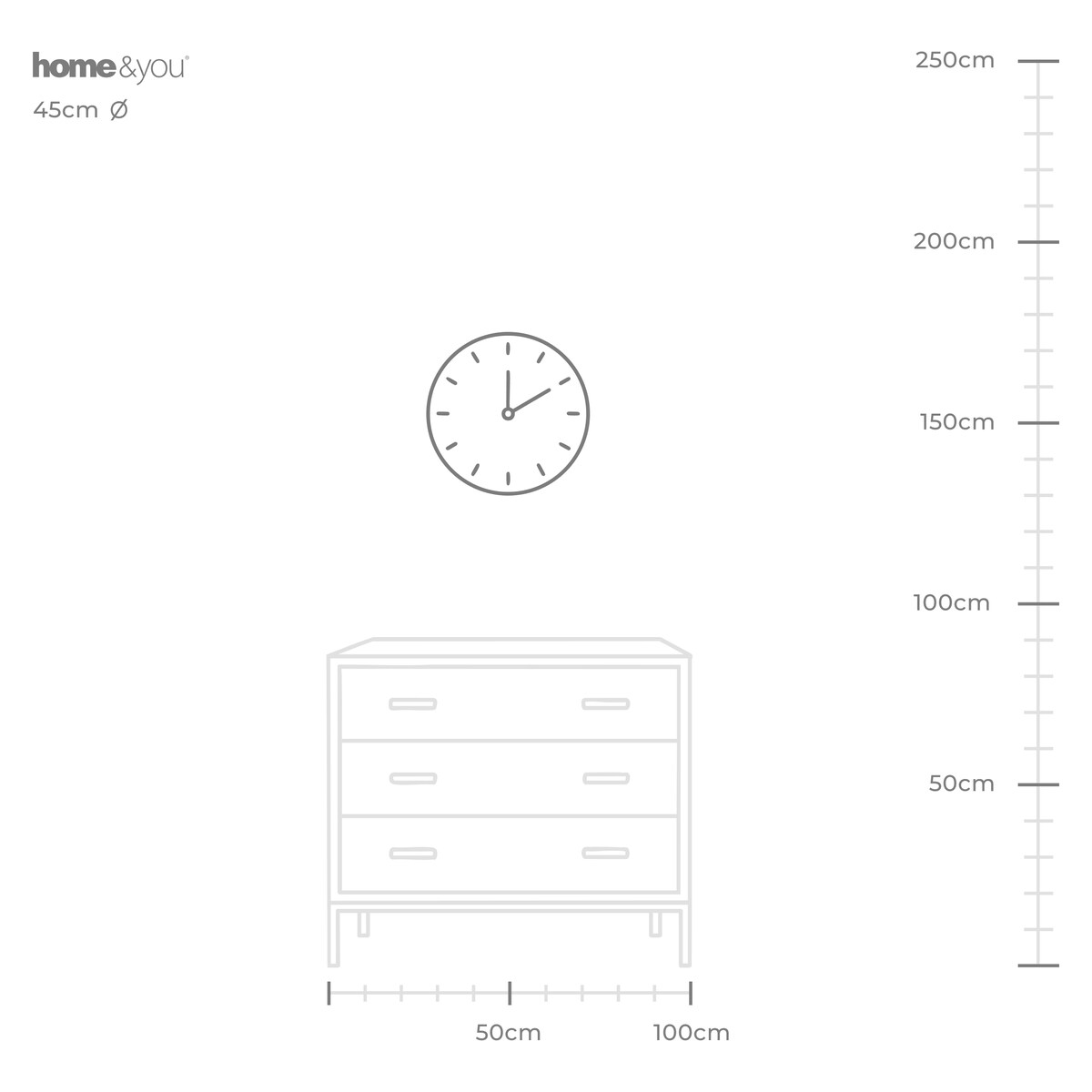 Elegancki zegar ścienny ulmeta ø 45 cm