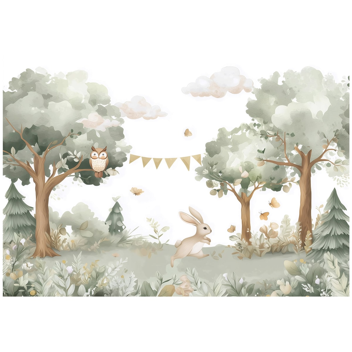 Fototapeta Dla Dzieci Na Flizelinie Las Sowa Zielony 400x280