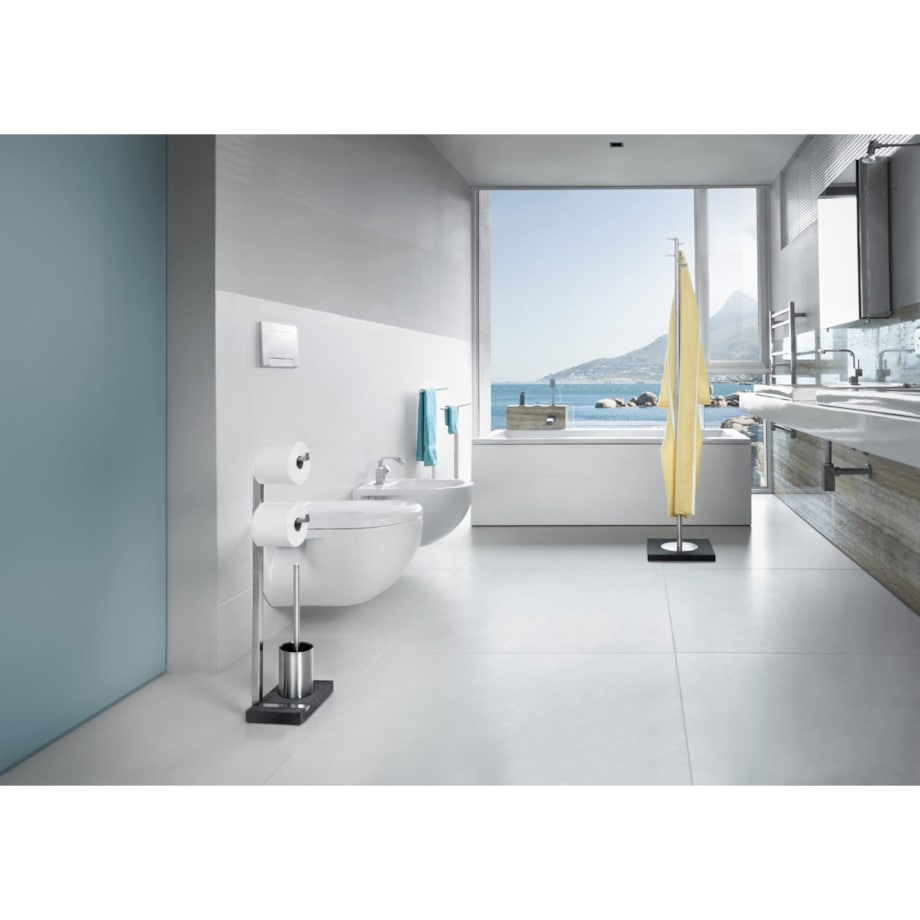 Stojak łazienkowy MENOTO - stal matowa, polystone, 72,5x15x20 cm