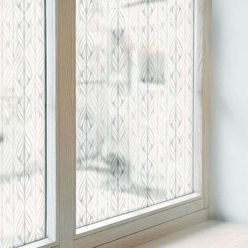 Folia na szybę dekoracyjna - Subtelne liście symetria harmonia wnętrza