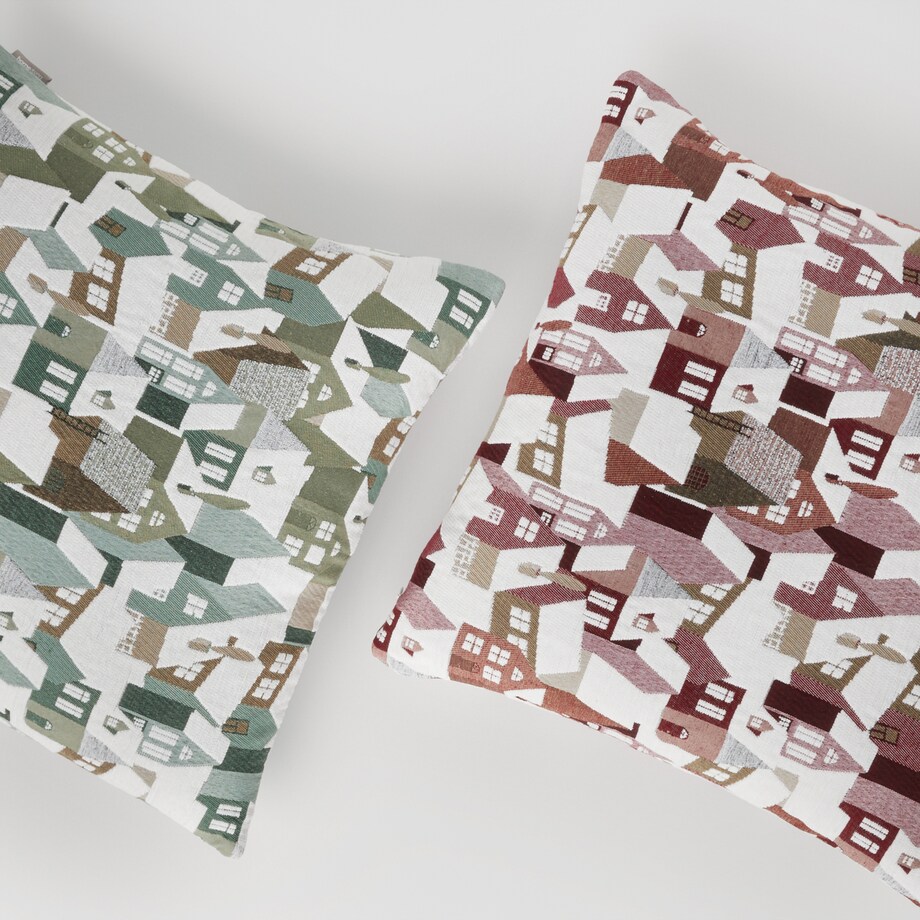 Poszewka Żakardowa Tromoso 45x45 cm z motywem domku