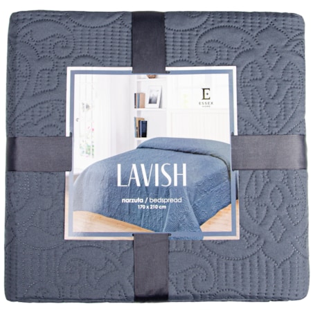 Jednokolorowa narzuta na łóżko z wytłoczonym wzorem Lavish 170x210 cm