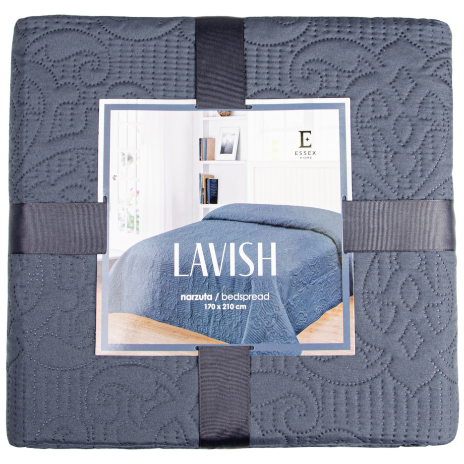 Jednokolorowa narzuta na łóżko z wytłoczonym wzorem Lavish 170x210 cm