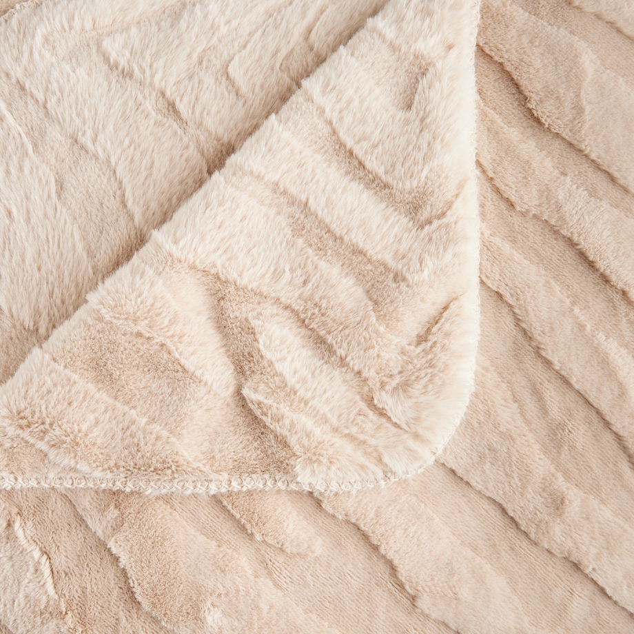 Jednokolorowa futrzana narzuta na łóżko Sarafi 180x220 cm z motywem zwierzęcym