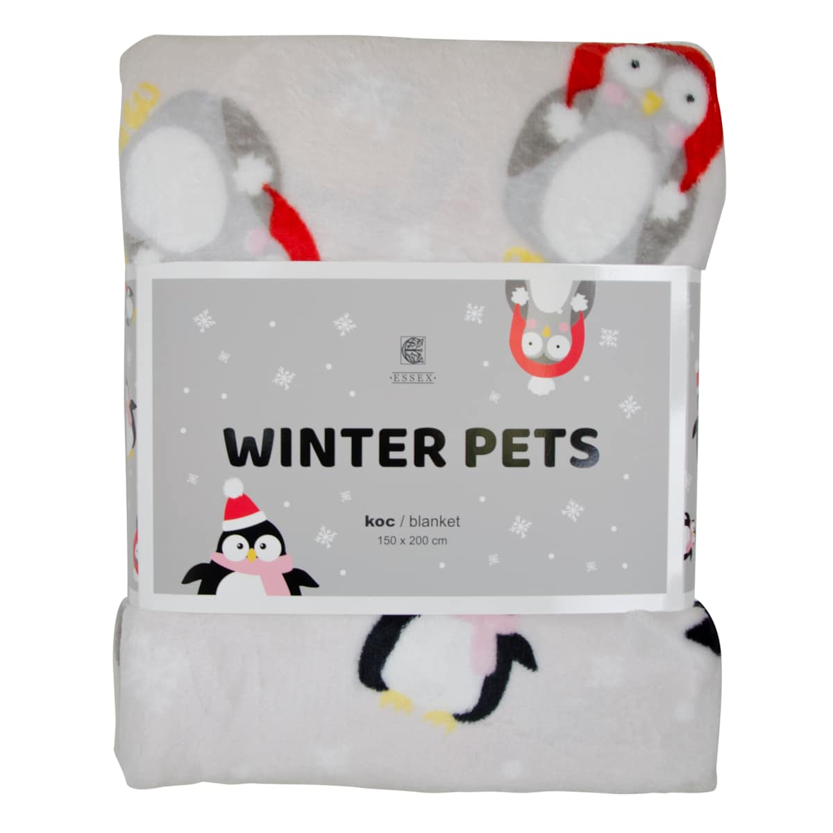 Drukowany koc Winter pets 150x200 cm