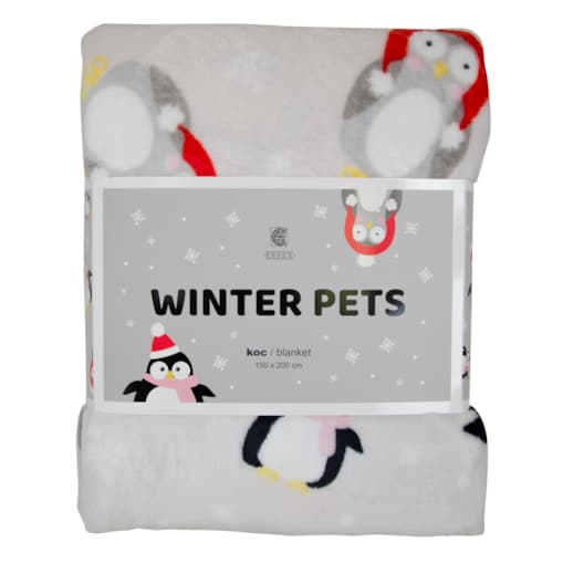 Drukowany koc Winter pets 150x200 cm
