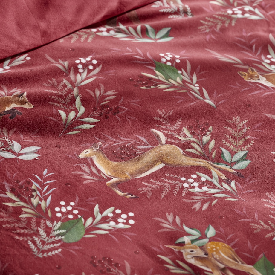 Pościel z bawełny satynowej Wildero 200x220 cm z motywem zwierząt leśnych