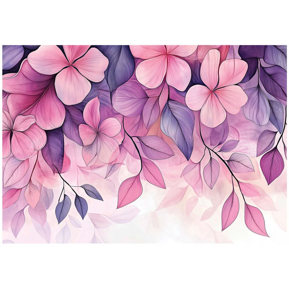 Fototapeta Do Sypialni Salonu Na Flizelinie Kwiaty Abstrakcja Fioletowy 400x280