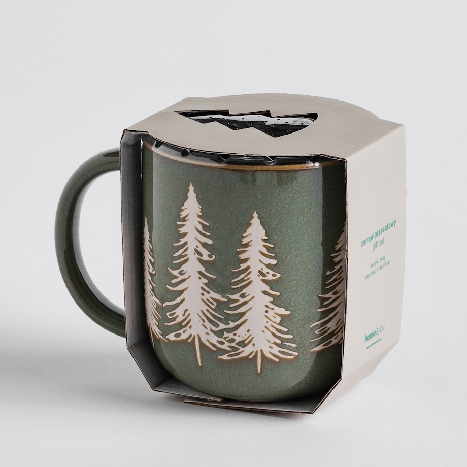 Kubek Z Dodatkiem Dinatale z motywem choinki