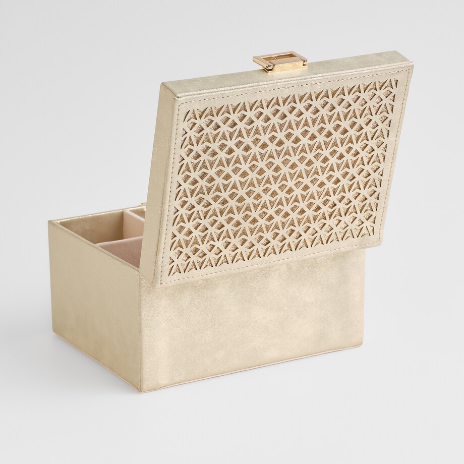 Szkatułka Na Biżuterię Rundo 22x17 cm w kratę