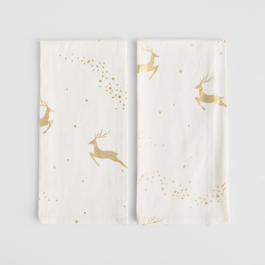 Komplet Ścierek Dirdis 45x65 cm z motywem renifera