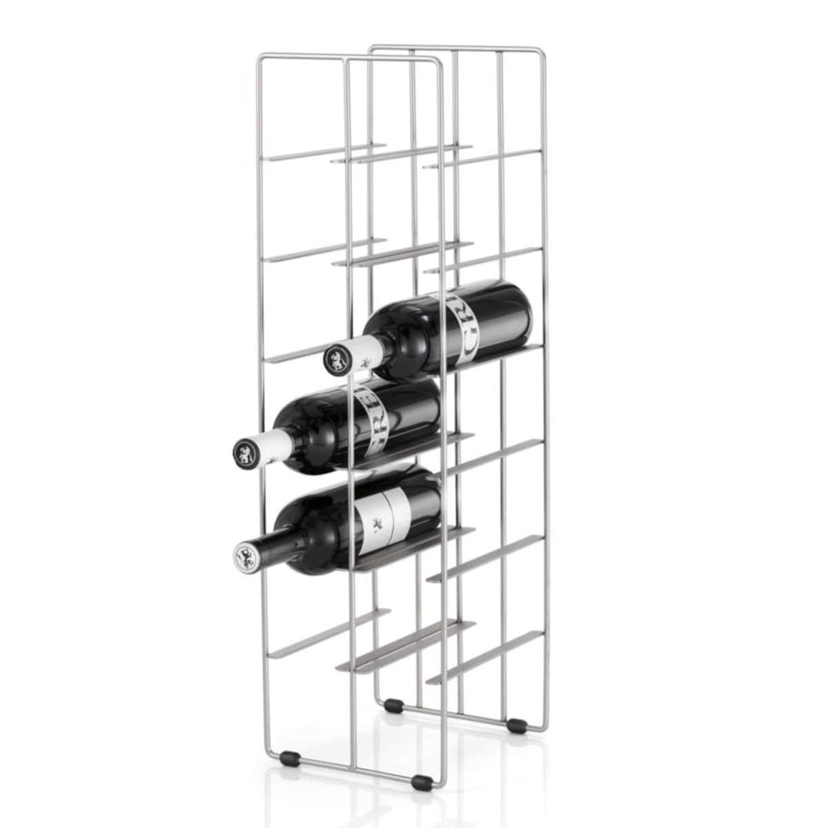 Stojak na wino PILARE - stal chromowana, 66x19x22 cm