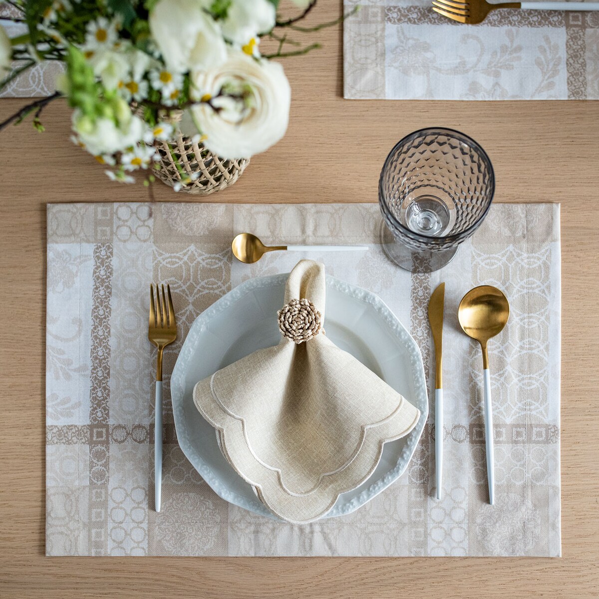 Powlekane podkładki plamoodporne Beige Symphony – komplet 6 szt.