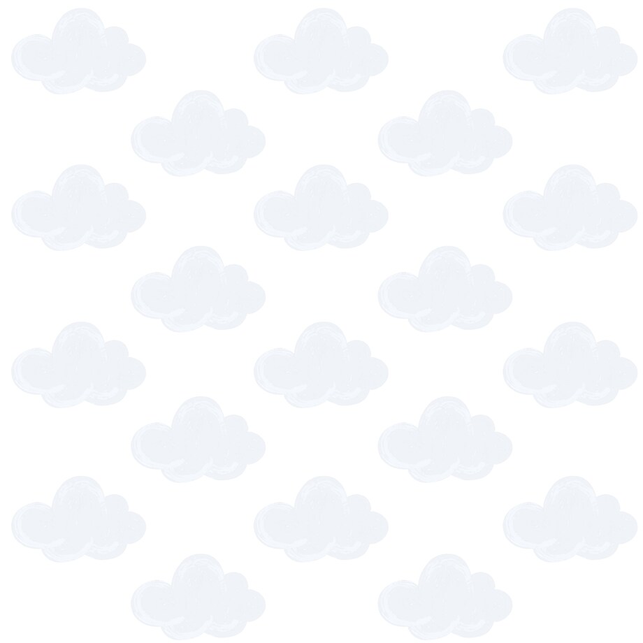 Naklejki Na Ścianę Dla Dzieci Białe Chmurki Pastelowe Chmury Boho Zestaw 60x30cm