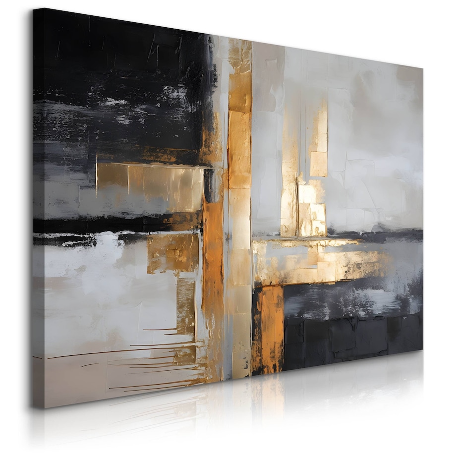 Obraz Ścienny Do Salonu Sypialni Abstrakcja Złoto Styl Glamour 120x80cm