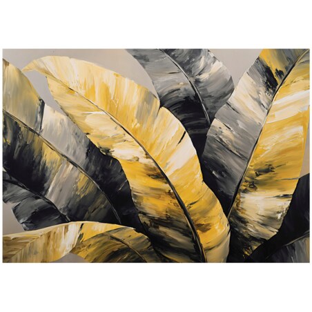 Fototapeta Do Sypialni Salonu Na Flizelinie Liście Abstrakcja Żółty 300x210