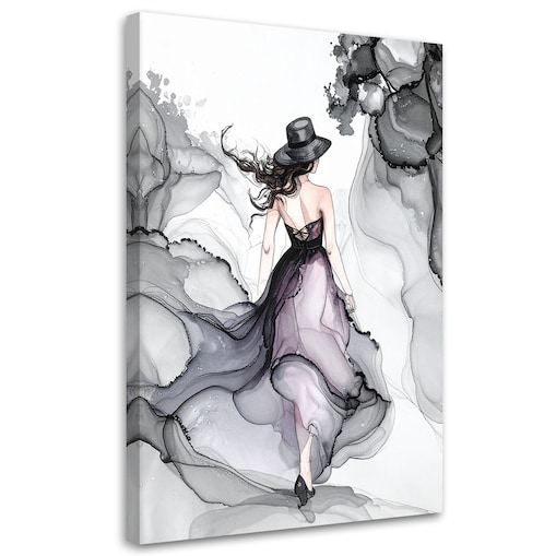 Obraz do salonu sypialni biura, Kobieta abstrakcja atrament 80x120