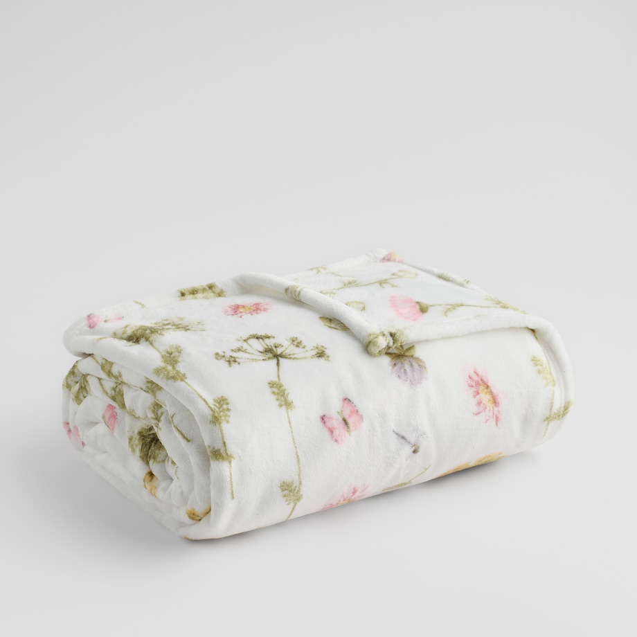 Drukowany koc Koperino 150x200 cm z motywem kwiatowym