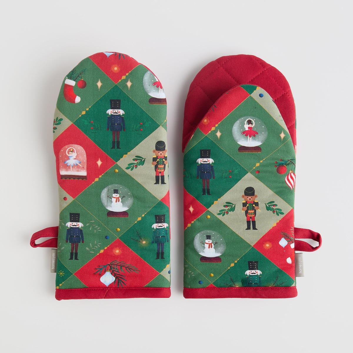 Komplet Rękawic Kuchennych Nutpatcher 13x30 cm z motywem dziadka do orzechów