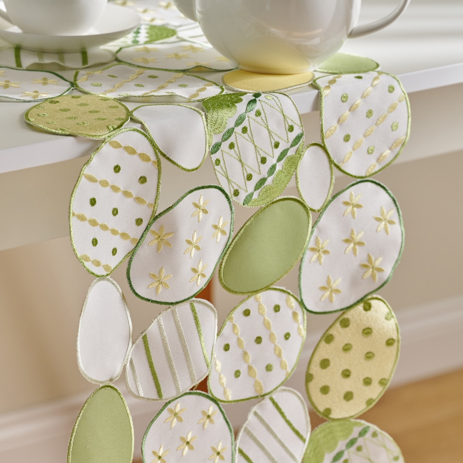 Bieżnik Haftowany Egios 35x180 cm z motywem jajka