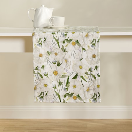 Bieżnik z nadrukiem Emeris 40x180 cm z motywem kwiatowym