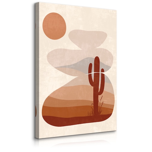 Obraz Abstrakcja Kaktus Skały Dekor Boho 30x40cm
